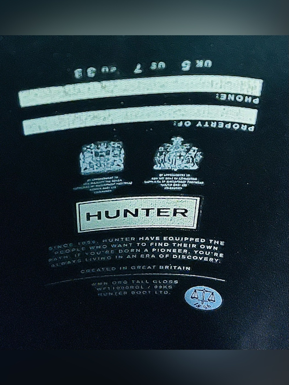 Hunter Tall Gloss Waterproof Rain Boots in Black - Picture 10 of 10